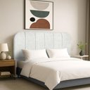Ver imagem 1 de Cabeceira Cama Box Queen 160 Cm Estofada Revestida em Bouclé Luxo