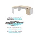 Ver imagem 7 de Conjunto 2 Peças Mesa em L com 3 Gavetas e Cadeira Ergonômica 190cm Dubai Branco
