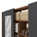 Ver imagem 6 de Guarda Roupa Casal com Espelho 3 Portas de Correr e 4 Gavetas 260cm Elegance Canela/Grafite
