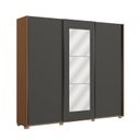 Ver mais imagens de Guarda Roupa Casal com Espelho 3 Portas de Correr e 4 Gavetas 260cm Elegance Canela/Grafite