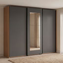 Ver imagem 1 de Guarda Roupa Casal com Espelho 3 Portas de Correr e 4 Gavetas 260cm Elegance Canela/Grafite