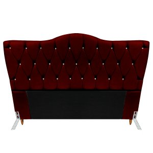 Cabeceira Cama Box de Casal Quarto Estofada Barcelona 140cm:suede Marsala