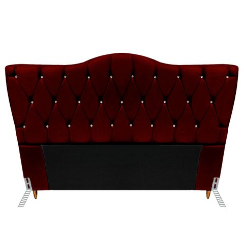 Cabeceira Cama Box de Casal Quarto Estofada Barcelona 140cm:suede Marsala