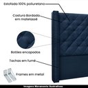 Ver imagem 3 de Cabeceira Decorativa Casal 1,64M Loewe Suede Azul Marinho - Gran Belo