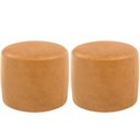 Ver imagem 2 de Kit 02 Puffs Redondo 50cm Sala de Estar Living Coliseu W01 Couríssimo Whisky - Lyam Decor