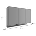 Ver imagem 2 de Armário Aéreo de Cozinha Miami 1200mm 3 Portas C Porta Temperos Carraro Cinza Titânio