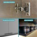 Ver imagem 6 de Armário Aéreo de Cozinha Miami 1200mm 3 Portas C Porta Temperos Carraro Cinza Titânio