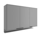 Ver imagem 1 de Armário Aéreo de Cozinha Miami 1200mm 3 Portas C Porta Temperos Carraro Cinza Titânio