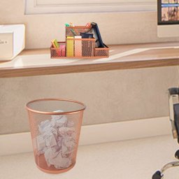 Lixeira e Kit Organizador de Mesa Rose Gold Escritório - 7
