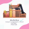 Lixeira e Kit Organizador de Mesa Rose Gold Escritório - 5