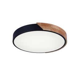 Plafon Led de Sobrepor Luz Amarela Neutra Branca 40cm 72w Bivolt:preto/madeira - 1
