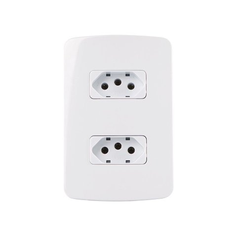 Tomada Dupla Margirius B3 2p+t 20a com Placa 4x2 Branca