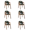 Ver imagem 1 de Kit 6 Cadeiras Decorativa Sala de Jantar Luxo Larissa Facto Verde - Mozzelar