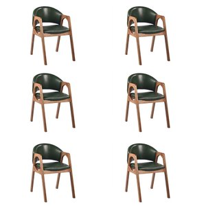 Kit 6 Cadeiras Decorativa Sala de Jantar Luxo Larissa Facto Verde - Mozzelar