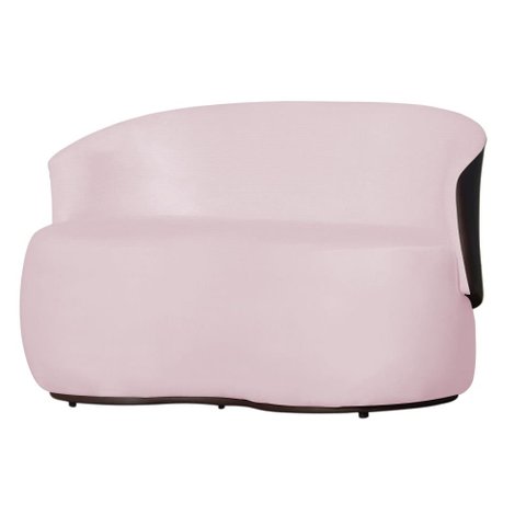 Namoradeira Beatriz Suede Rosa Bebê Composê Corino Marrom - Vallisa Decor