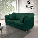 Ver imagem 7 de Sofá 2 Lugares 1,80m Pés de Madeira em Veludo Verde Floresta - Amsterdam Lucadi Home