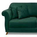 Ver imagem 3 de Sofá 2 Lugares 1,80m Pés de Madeira em Veludo Verde Floresta - Amsterdam Lucadi Home