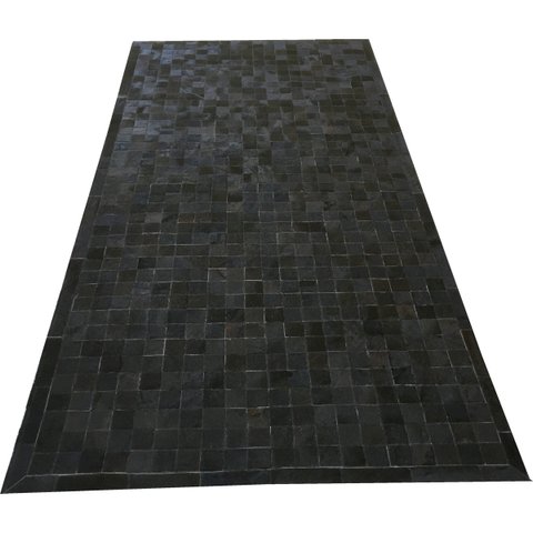 Tapete de Couro Preto Café 1,50x3,00 com Bordas