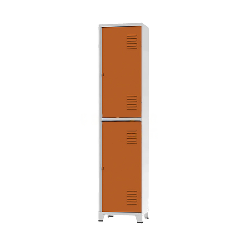 Roupeiro de Aço Insalubre 2 Portas Vestiário Nr 18/24 Laranja com Chave