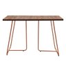 Conjunto Mesa de Jantar Industrial Noce Naturale Base Bronze Cadeiras Florença Rose - Folk Móveis - 3