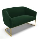 Ver imagem 1 de Sofá Namoradeira 2 Lugares Industrial Dourado Stella Bouclê Verde D03 - D'Rossi