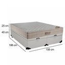 Ver imagem 3 de Cama Box Baú Queen Sintético Bipartido + Colchão Ortobom Airtech Molas Ensacadas 158x198x65:branco