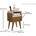 Ver imagem 2 de Mesa de Cabeceira Evora Pés Palito Nature / Off white - JM Casa dos Moveis