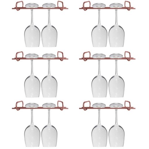Kit 6 Organizadores Porta Taças 25cm Suportes para Pendurar Taças Rose Gold