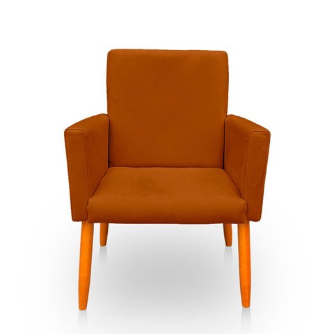 Poltrona Cadeira para Sala Confortável e Minimalista Nina Suede