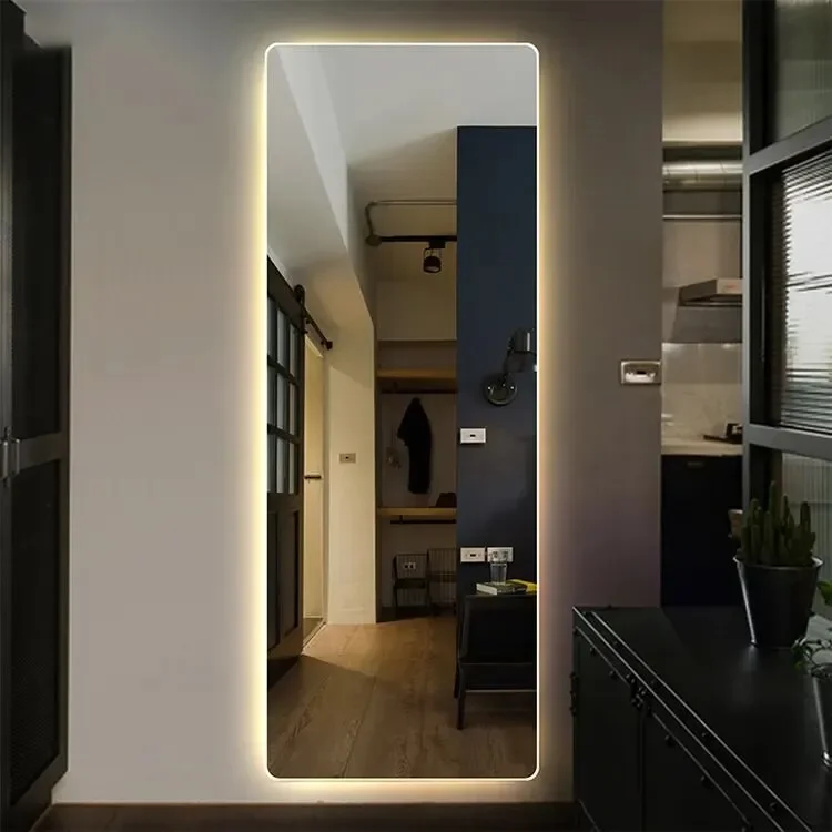 Espelho Orgânico Decorativo Lapidado com Led 90x60 Cm E14 para Sala, Quarto, Banheiro, 3000k 220v