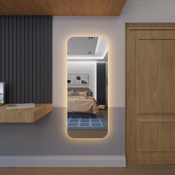 Espelho Orgânico Decorativo Lapidado com Led 90x60 Cm E14 para Sala, Quarto, Banheiro, 3000k 220v - 4