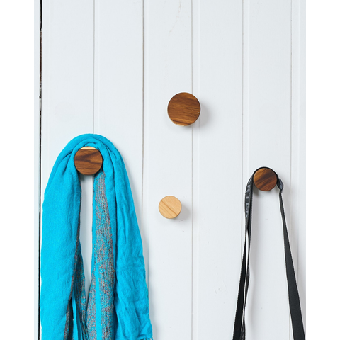 Cabideiro Redondo Teca - Kit com 4 Unidades