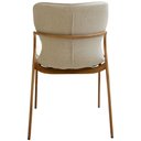 Ver imagem 4 de Kit 2 Cadeiras Dolce Domann Design Assento e Encosto em Linho Off White e Base Aço Pintura Madeira