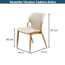 Ver mais imagens de Kit 2 Cadeiras Dolce Domann Design Assento e Encosto em Linho Off White e Base Aço Pintura Madeira