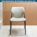 Ver imagem 7 de Kit 2 Cadeiras Dolce Domann Design Assento e Encosto em Linho Off White e Base Aço Pintura Madeira