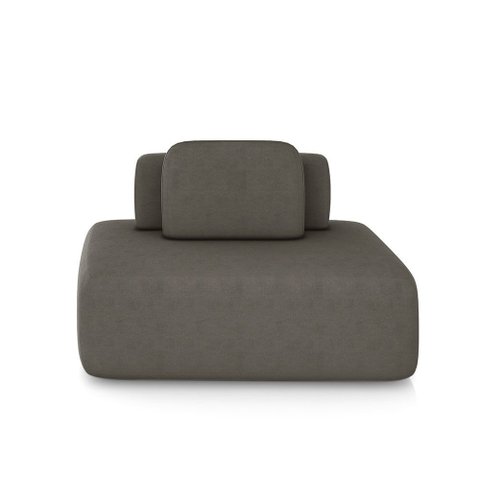 Sofá Ilha Sala de Estar Modulado Dakota 142cm Encosto Almofada Solta Veludo Marrom Escuro G33 - Gran