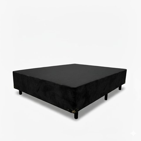 Base Cama Box Casal (138x188x40) -  Ebano Suede Preto