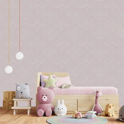 Papel de parede infantil  rosa menina quarto de bebê  M² VR10 - 2