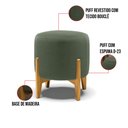 Ver imagem 3 de Puff Banqueta Decorativo Base Madeira Stella Bouclê Menta P01 - D'Rossi