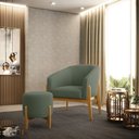 Ver imagem 2 de Puff Banqueta Decorativo Base Madeira Stella Bouclê Menta P01 - D'Rossi