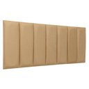 Ver imagem 1 de Cabeceira Casal Veludo Bege Placa Modulada Estofada Ripada Adesiva