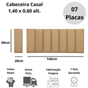 Ver imagem 5 de Cabeceira Casal Veludo Bege Placa Modulada Estofada Ripada Adesiva