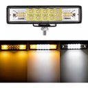 Ver imagem 1 de Farol de Milha Barra Aux 48w Led Branco Frio + Ambar Guincho Moto Carro Neblina C/ 3 Modos -strobo/p