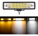 Ver imagem 1 de Farol de Milha Barra Aux 48w Led Branco Frio + Ambar Guincho Moto Carro Neblina C/ 3 Modos -strobo/p