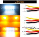 Ver imagem 6 de Farol de Milha Barra Aux 48w Led Branco Frio + Ambar Guincho Moto Carro Neblina C/ 3 Modos -strobo/p