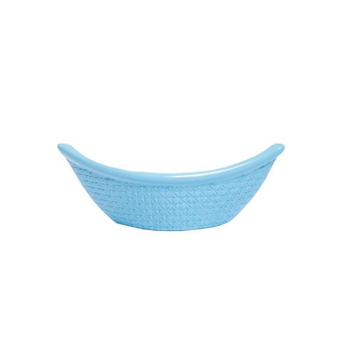 Vaso Cerâmica Barca 28,5x11,5x10 Cm - Sofisticação e Modernidade para Sua Decoração:azul