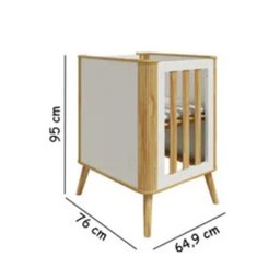 Mini Berço Infantil Kit Evolutivo Théo Amêndoa / Off White - 3