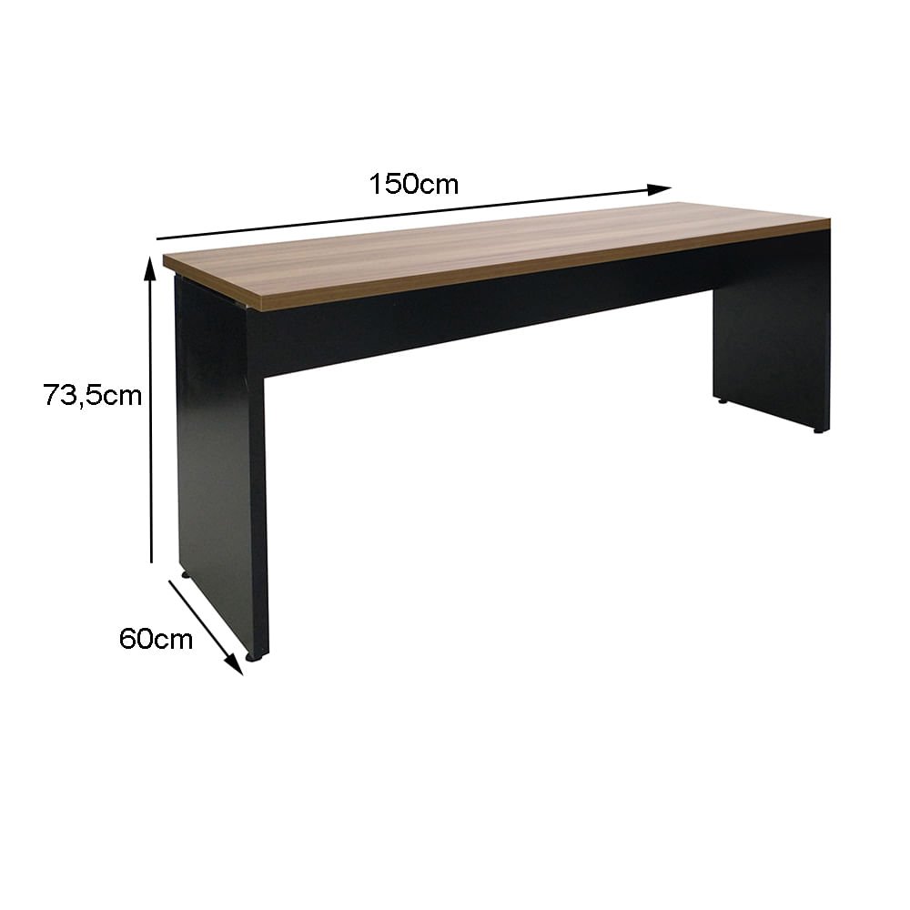 Mesa de Escritório Diretor com Pé Painel - Euro Itália - 73,5 Ax150lx60p 710314 - 2