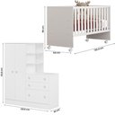 Ver imagem 5 de Conjunto Quarto Guarda Roupa Comoda e Berço Doce Sonho Branco