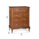 Ver imagem 5 de Cômoda de Madeira 4 Gavetas Pés Luis Xv 60816 Hannover - Imbuia Glazer